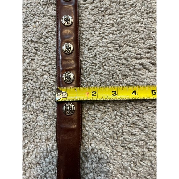 Vintage Nocona Genuine Leather Belt Western Conchos & Buckle 34" Brown - Picture 7 of 8